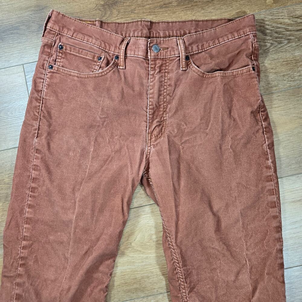 Levis 514 Corduroy Pants 36x30 Rust Brown Straight Fit Stretch Fall Workwear - Picture 2 of 14